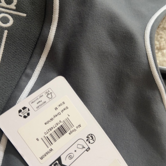 ALO Yoga Charcoal Legging with White Trim - Picture 4 of 5